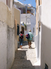 Plakat Santorini turyści