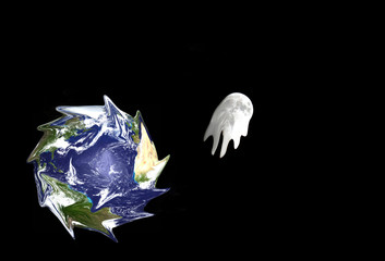 Global warming graphic with space for text on right