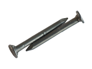 Steel nail isolated on white background