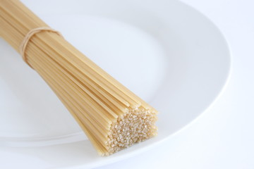 Pasta on a white plate