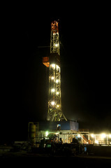 Oil Drill at Night
