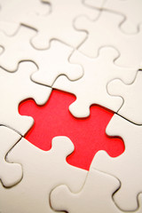Fototapeta premium Piece missing from jigsaw puzzle