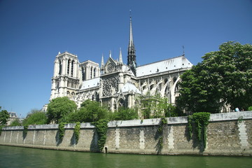 Fototapeta na wymiar Paryż, Notre Dame na Sekwanie