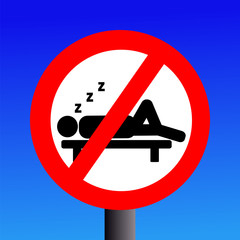 No sleeping sign