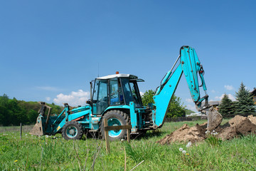 Backhoe loader at work