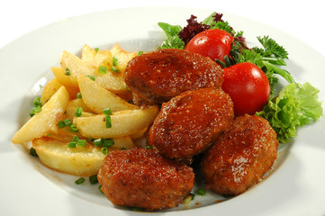 cutlets with fried popatos