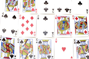 Playing cards close up