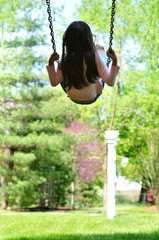 Small girl swinging