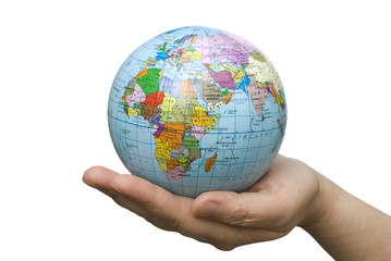 hand holdings globe