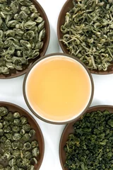 Crédence de cuisine en verre imprimé Gamme de produits collection of green teas 