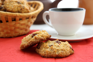 Breakfast with oaten cookies