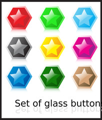 Set of glass buttons