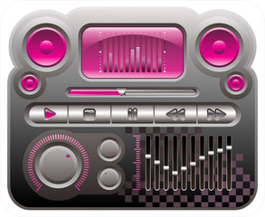 elements for skin of digital audio mp3 player, emo style