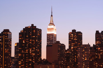 Fototapeta na wymiar Midtown Manhattan skyline at Night Lights