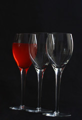 Three wineglasses