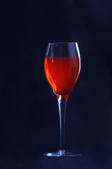 Backlit wine glass
