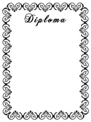 Diploma. Decorative framework.