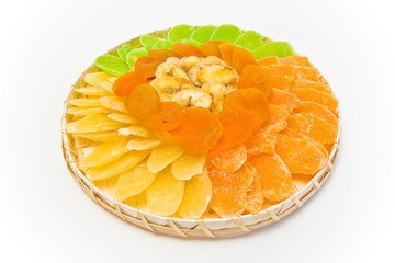 dried fruit colletction on white