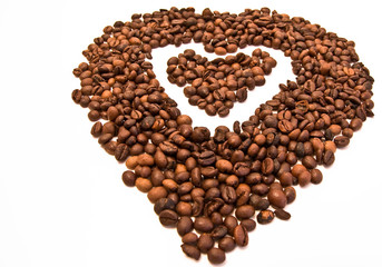 coffee beans on white background