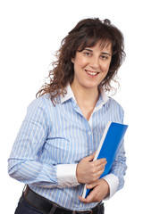 Casual woman with notebook