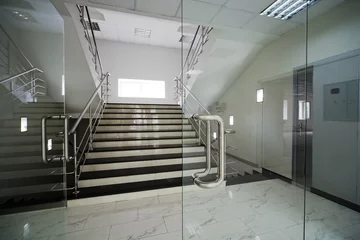 Papier Peint photo Lavable Escaliers Glass doors