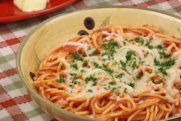 pasta with tomato sauce and cheese