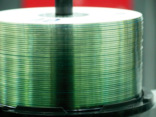 Stack of CD-disks. 