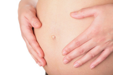 belly of the pregnant woman