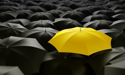 Fotobehang yellow umbrella © zentilia