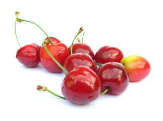 Cherries isolated on white background 