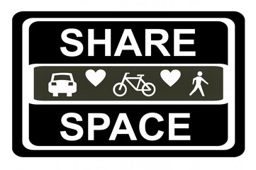 Schild Share Space für alle Verkehrsteilnehmer