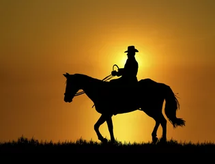 Fototapete Reiten Ausritt bei Sonnenuntergang 2  © srnicholl