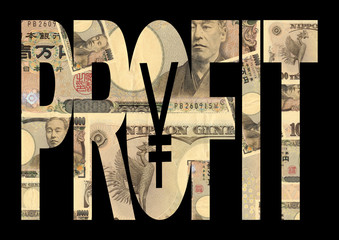 Profit text with Japanese Yen
