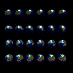 Rotating Earth with South Pole