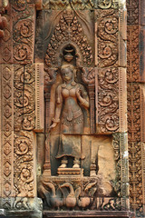 Fototapeta na wymiar Cambodia Angkor Banteay Srey apsara