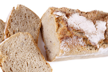 Fresh bread isolated on white