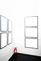 walls in museum with frames