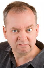 Fototapeta premium Grumpy Middle Aged Man