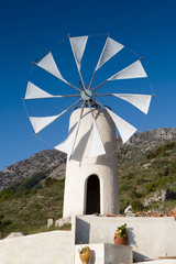 White cretan windmill