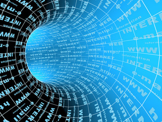 Fototapeta premium Symbol Internet - 3d streszczenie tunel