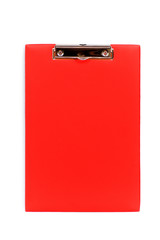 Red binder isolated on the white background