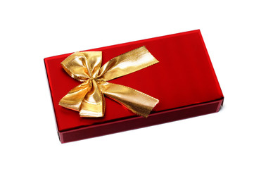 Red giftbox isolated on the white background