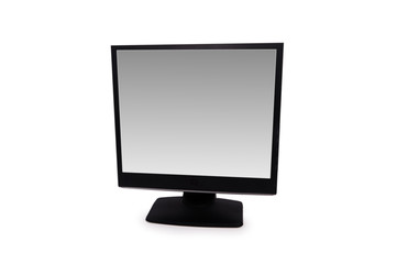 Black lcd monitor isolated on the white