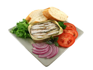 Sardines With Bread And Salad