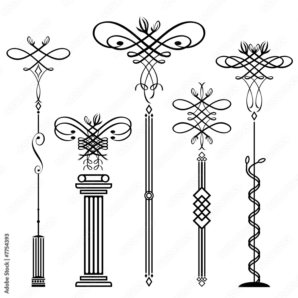 Poster vertical classical elements design, vector illustration file.