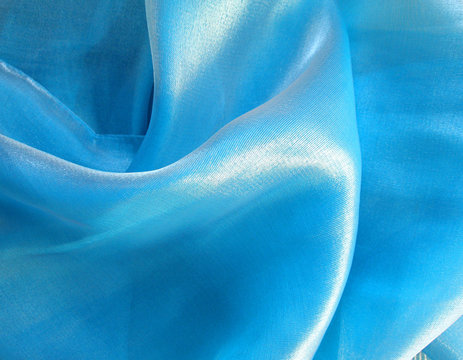 Blue silk - texture, drape