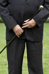 canne costume époque pommeau bourgeois homme boss père famille