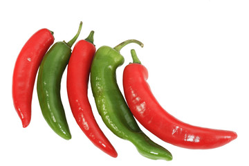 Group of red and green pepper