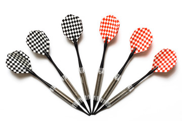 Red and black darts isolated