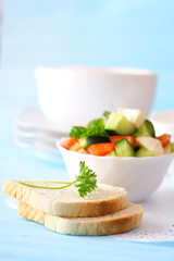 bread and salad